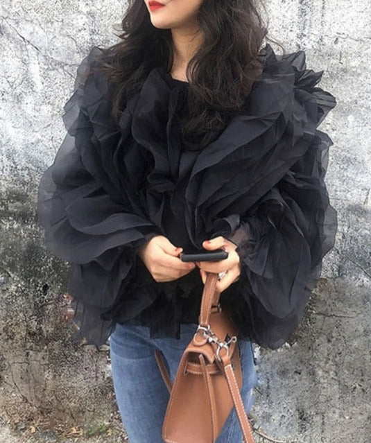 Elegant Ruffles Chiffon Blouses