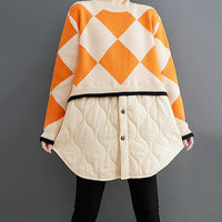 Patchwork Knitted Argyle Sweater
