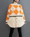 Patchwork Knitted Argyle Sweater