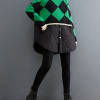 Patchwork Knitted Argyle Sweater