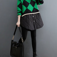 Patchwork Knitted Argyle Sweater