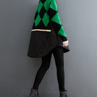 Patchwork Knitted Argyle Sweater