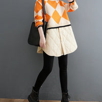 Patchwork Knitted Argyle Sweater