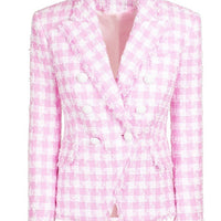 Houndstooth Blends Tweed Blazer