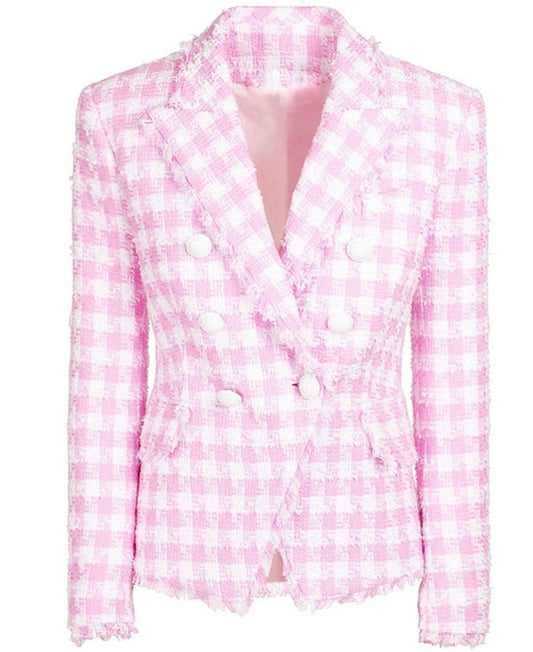 Houndstooth Blends Tweed Blazer