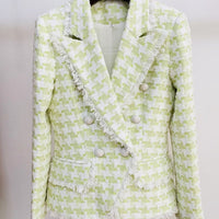 Houndstooth Blends Tweed Blazer