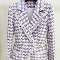 Houndstooth Blends Tweed Blazer