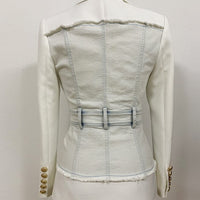 Stylish Denim Patchwork Blazer