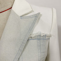 Stylish Denim Patchwork Blazer