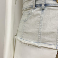 Stylish Denim Patchwork Blazer