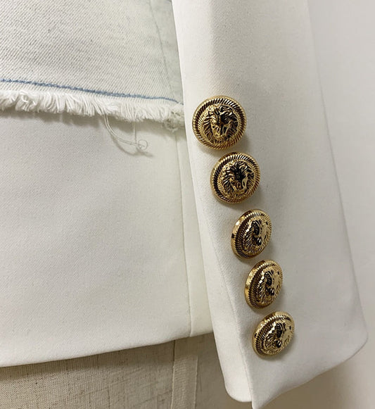 Stylish Denim Patchwork Blazer