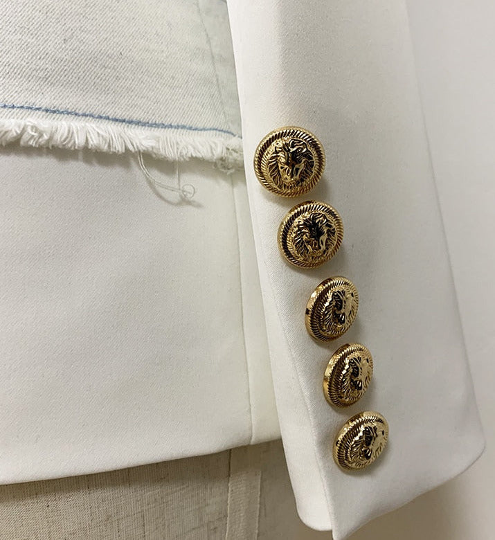 Stylish Denim Patchwork Blazer