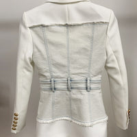 Stylish Denim Patchwork Blazer