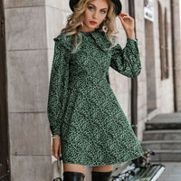 Ruffled leopard mini dress