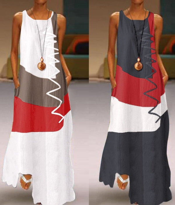 Summer Patchwork Maxi Dress