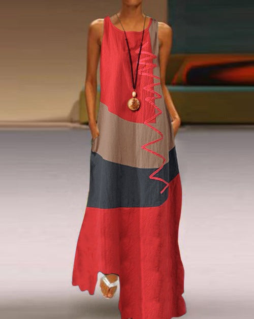 Summer Patchwork Maxi Dress