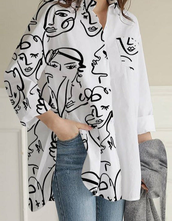 Zenna Printed Patchwork Blouse