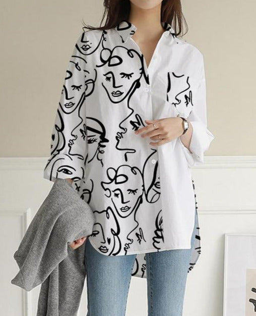 Zenna Printed Patchwork Blouse