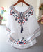 Floral Embroidery Batwing Tunic