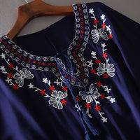 Floral Embroidery Batwing Tunic